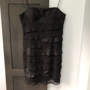 Beautiful Black formal dress pleated! Size 14